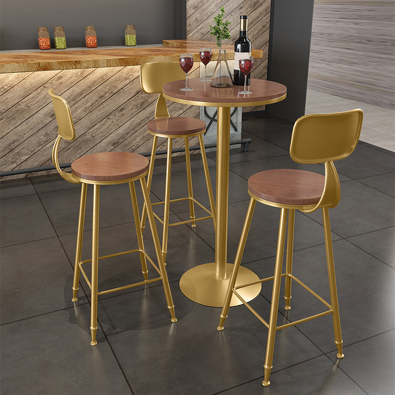 1/3 Pieces Glam Bar Table Set Round Bistro Set with White Faux Marble Top