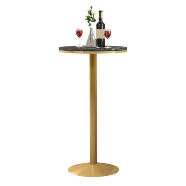 1/3 Pieces Glam Bar Table Set Round Bistro Set with White Faux Marble Top