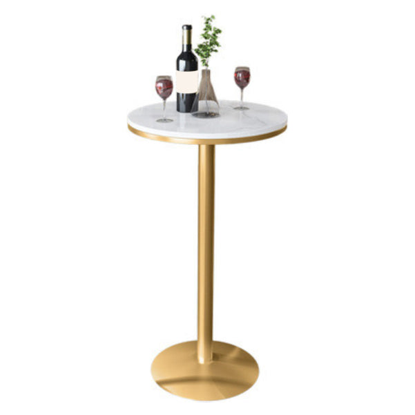 1/3 Pieces Glam Bar Table Set Round Bistro Set with White Faux Marble Top