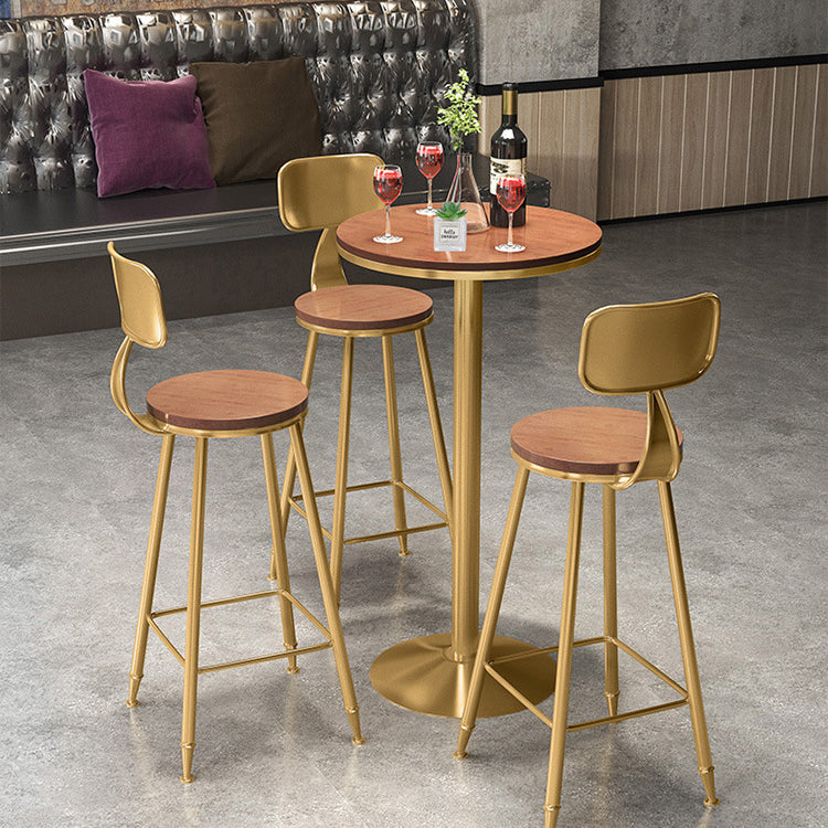 1/3 Pieces Glam Bar Table Set Round Bistro Set with White Faux Marble Top