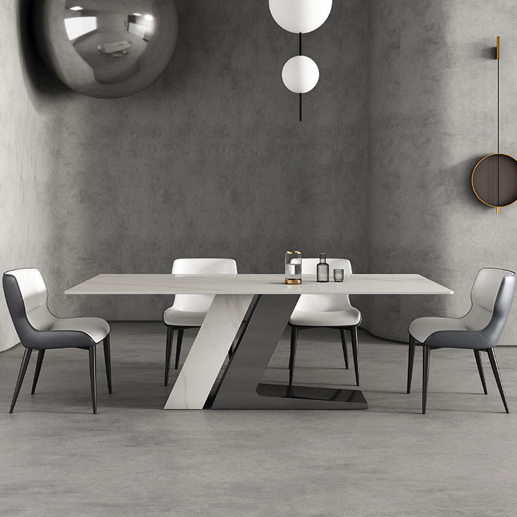 Modern White Sintered Stone Dining Table Set 1/4/5/7 Pieces Dining Set for Home Use
