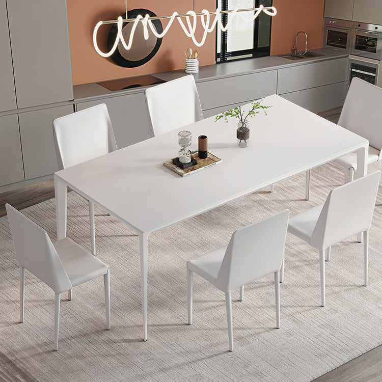 Modern Aluminium Dining Table Set 1/4/5/7 Pieces Rectangle Dinette Set with Sintered Stone