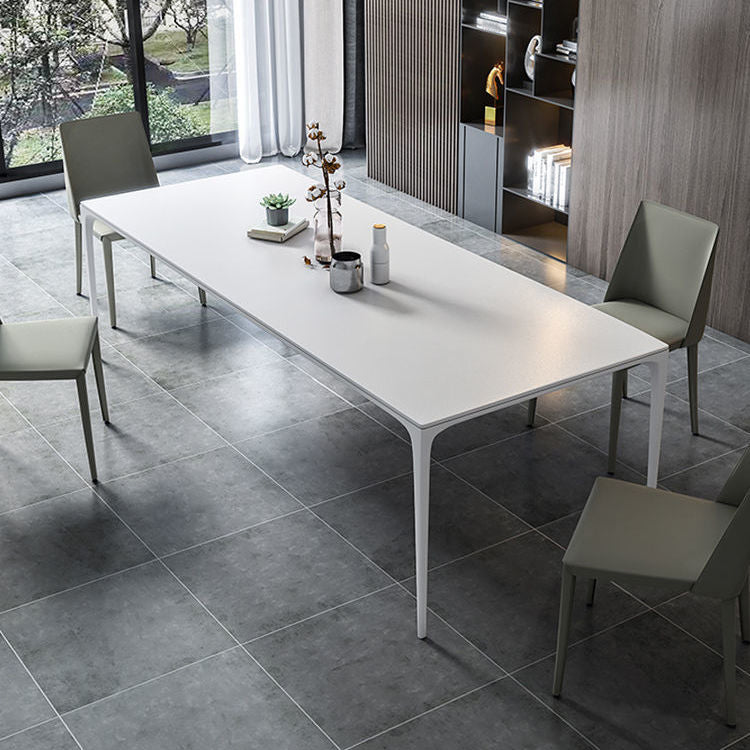Modern Aluminium Dining Table Set 1/4/5/7 Pieces Rectangle Dinette Set with Sintered Stone