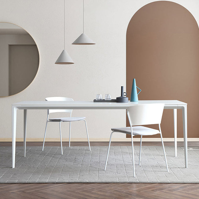 Modern Aluminium Dining Table Set 1/4/5/7 Pieces Rectangle Dinette Set with Sintered Stone