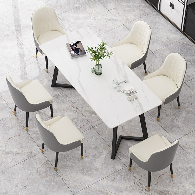 Modern Rectangle Dining Table Set 1/4/7 Pieces Dinette Set with Sintered Stone Top