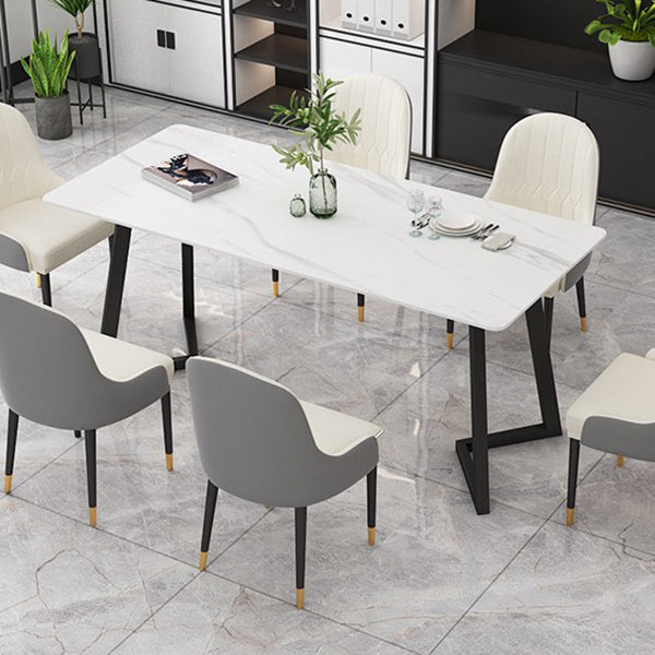 Modern Rectangle Dining Table Set 1/4/7 Pieces Dinette Set with Sintered Stone Top