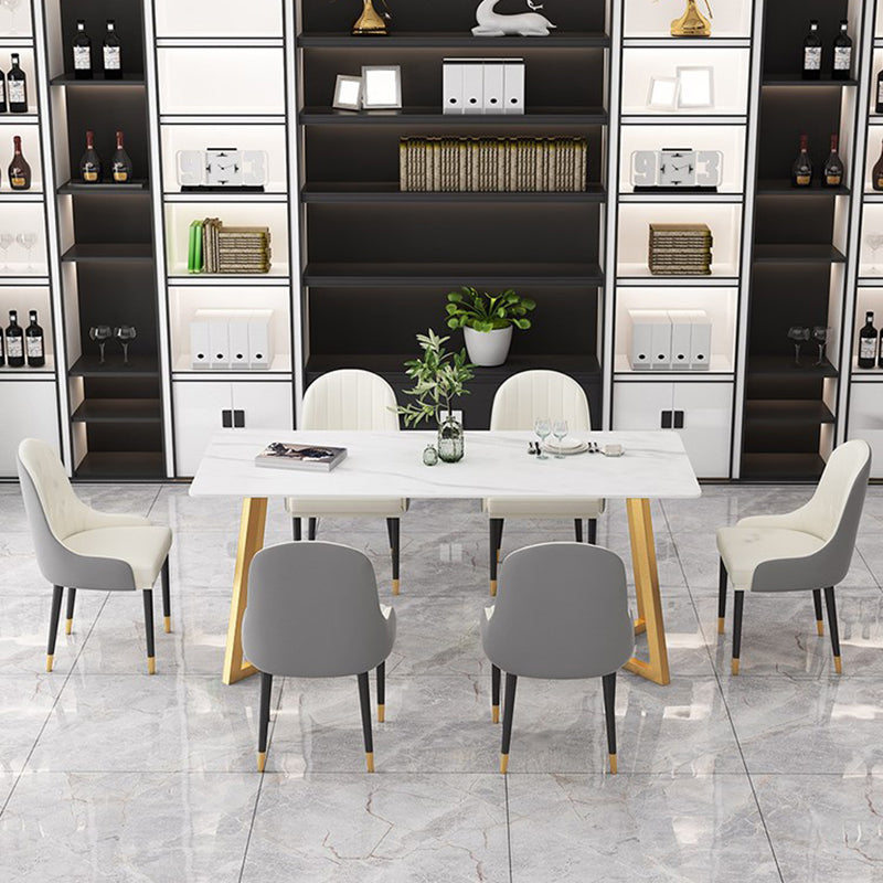 Modern Rectangle Dining Table Set 1/4/7 Pieces Dinette Set with Sintered Stone Top