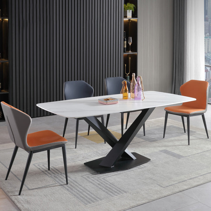 Glam Rectangle Dining Table Set 1/2/5/7 Pieces Dinette Set with Sintered Stone Top