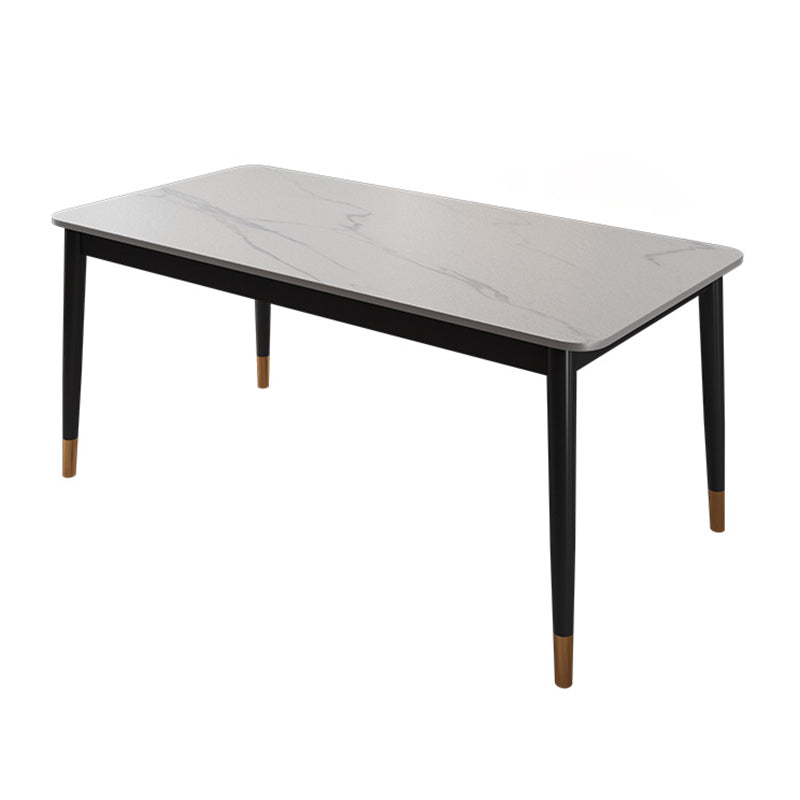 Glam Rectangle Dining Table Set 1/4/5/7 Pieces Dinette Set with Sintered Stone Top