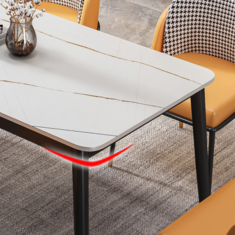 Glam Rectangle Dining Table Set 1/4/5/7 Pieces Dinette Set with Sintered Stone Top