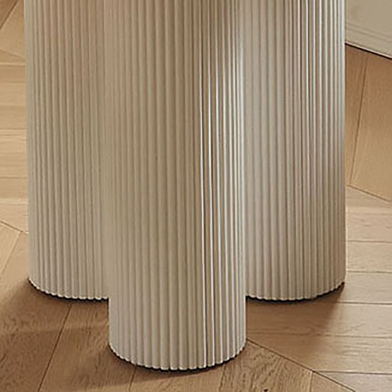 Contemporary Round Dinette Table Sintered Stone and Solid Wood Top Table
