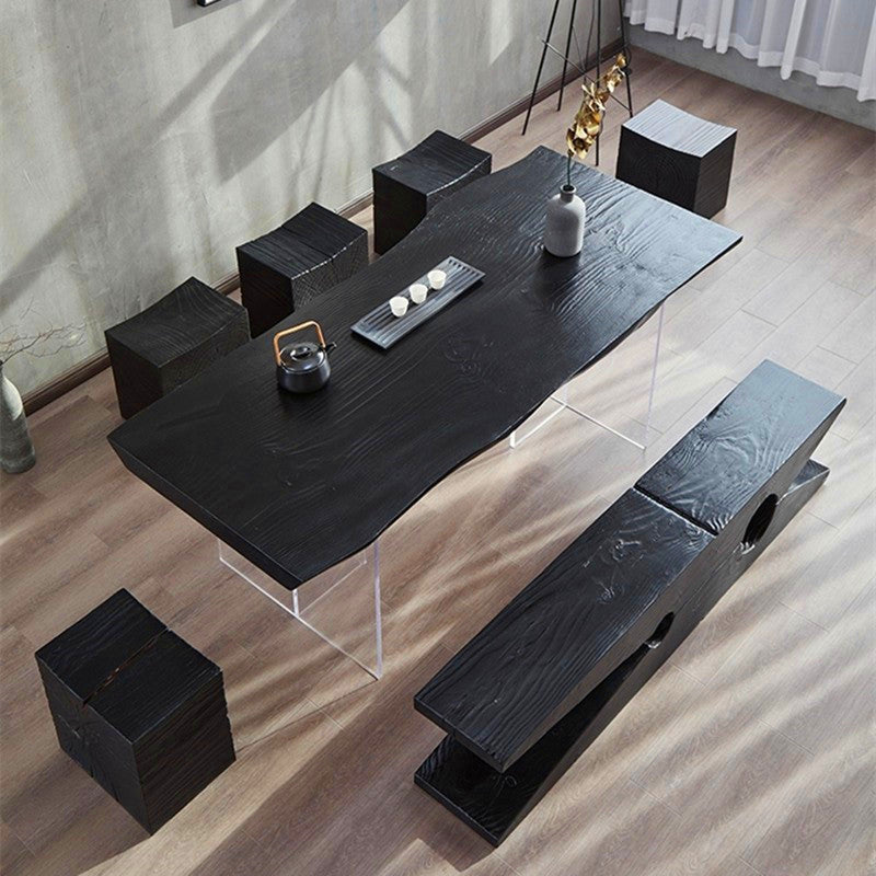 Modern Black Wood Dining Table Specialty Dining Table for Kitchen