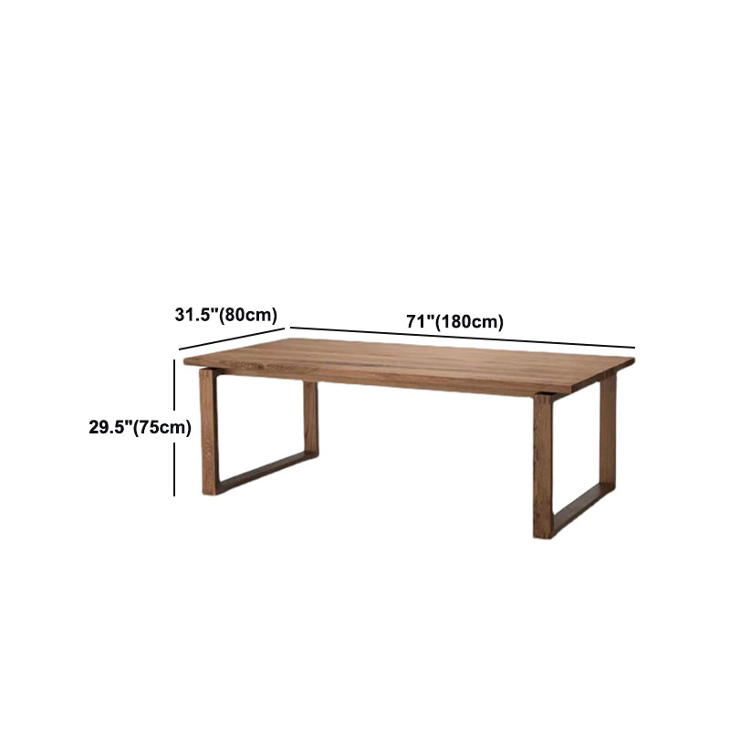 Brown Rectangle Simplicity Dinette Table Pine Solid Wood Sled Base Table