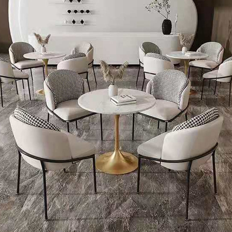 Modern Style Dining Table Sintered Stone Round Tulip Table for Dining Room