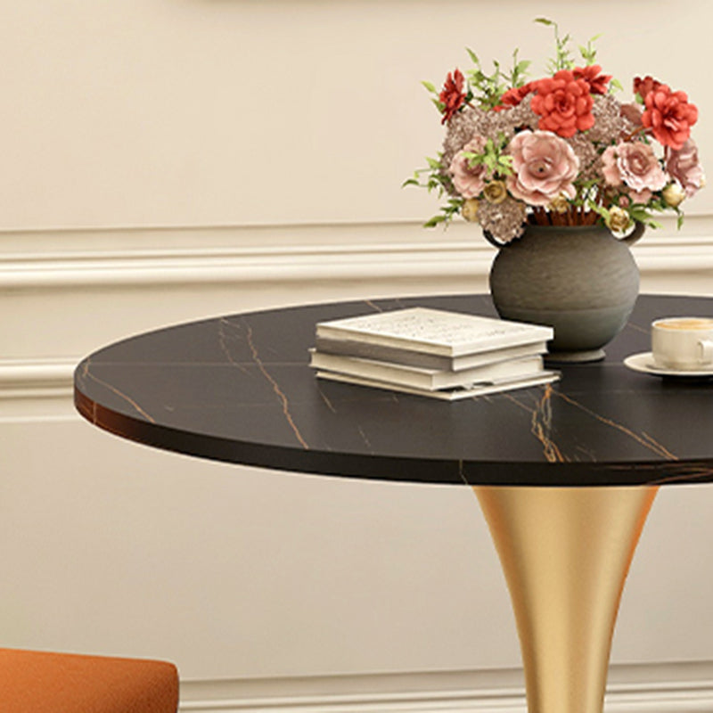 Modern Style Dining Table Sintered Stone Round Tulip Table for Dining Room