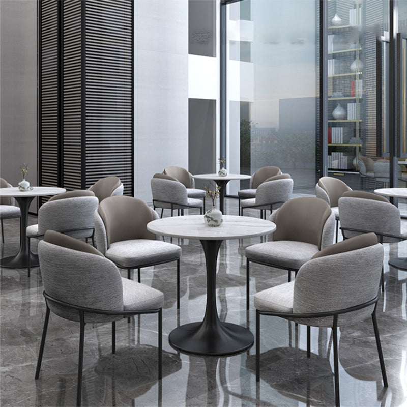 Modern Style Dining Table Sintered Stone Round Tulip Table for Dining Room