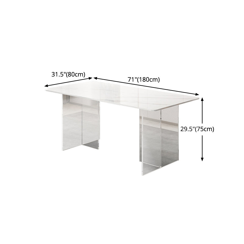 Sintered Stone Dining Table Modern Acrylic Base Table for Kitchen