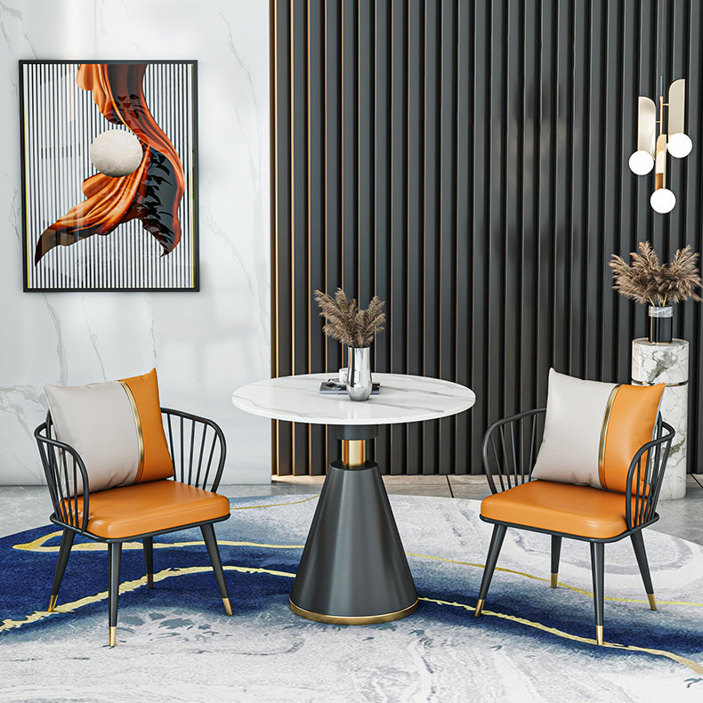 Metal Modern Round Indoor Table Sintered Stone Table for Kitchen