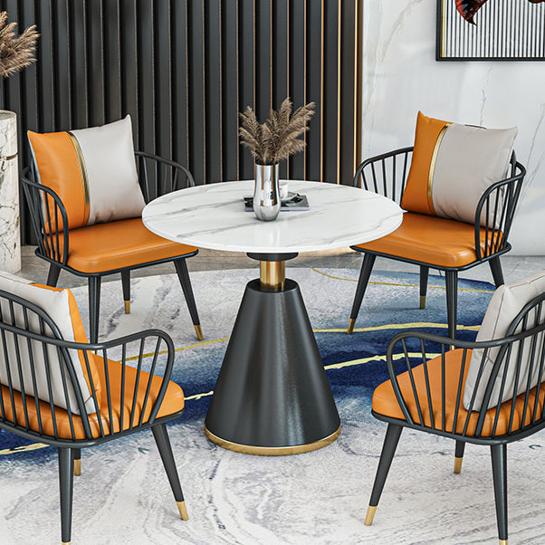 Metal Modern Round Indoor Table Sintered Stone Table for Kitchen