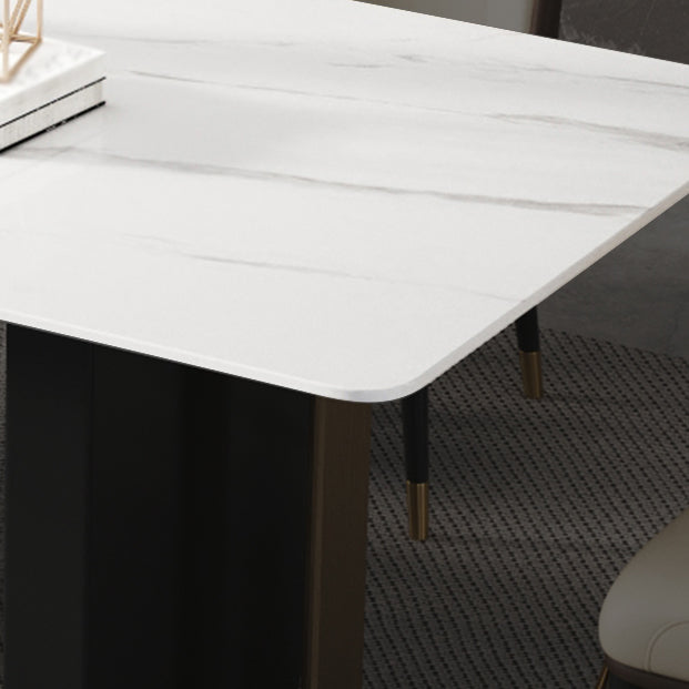 Traditional Luxury Furniture Stainless Steel Double Pedestal Base Dinner Table