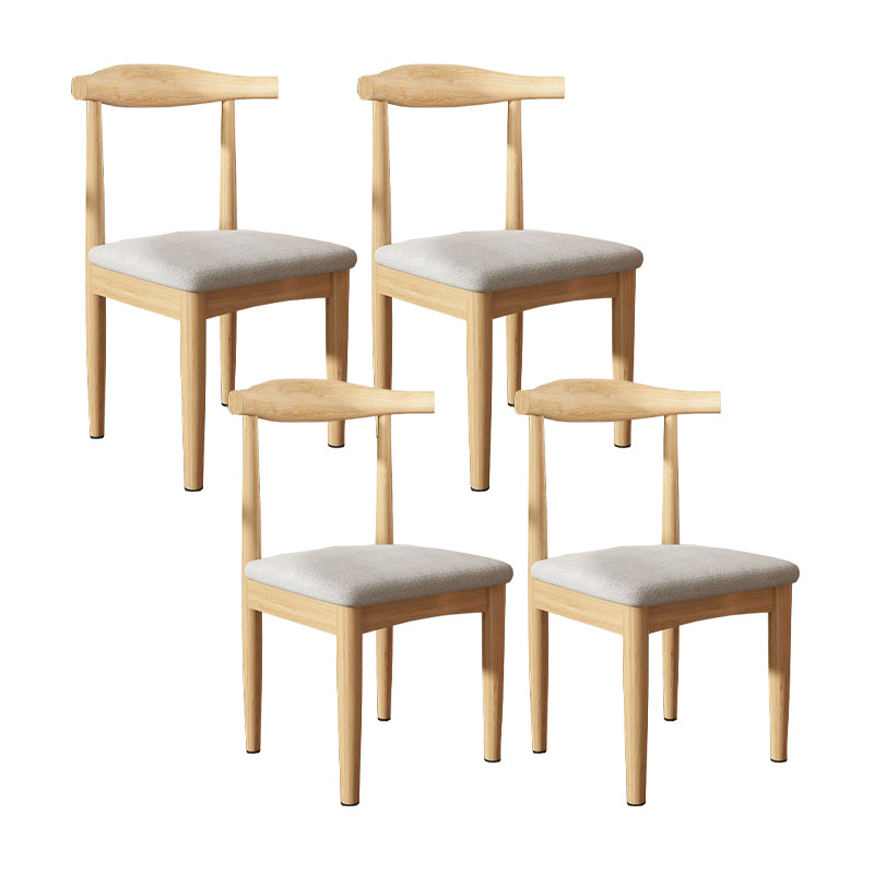 Modern Restaurant Open Back Side Chair Matte Finish Upholstered Dining Chair