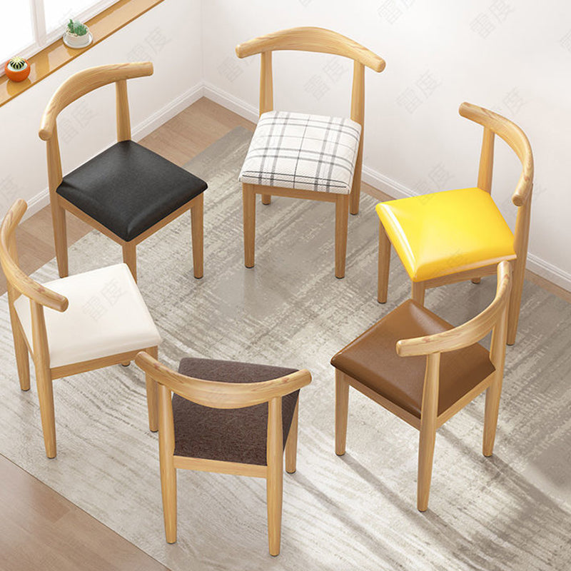 Modern Restaurant Open Back Side Chair Matte Finish Upholstered Dining Chair