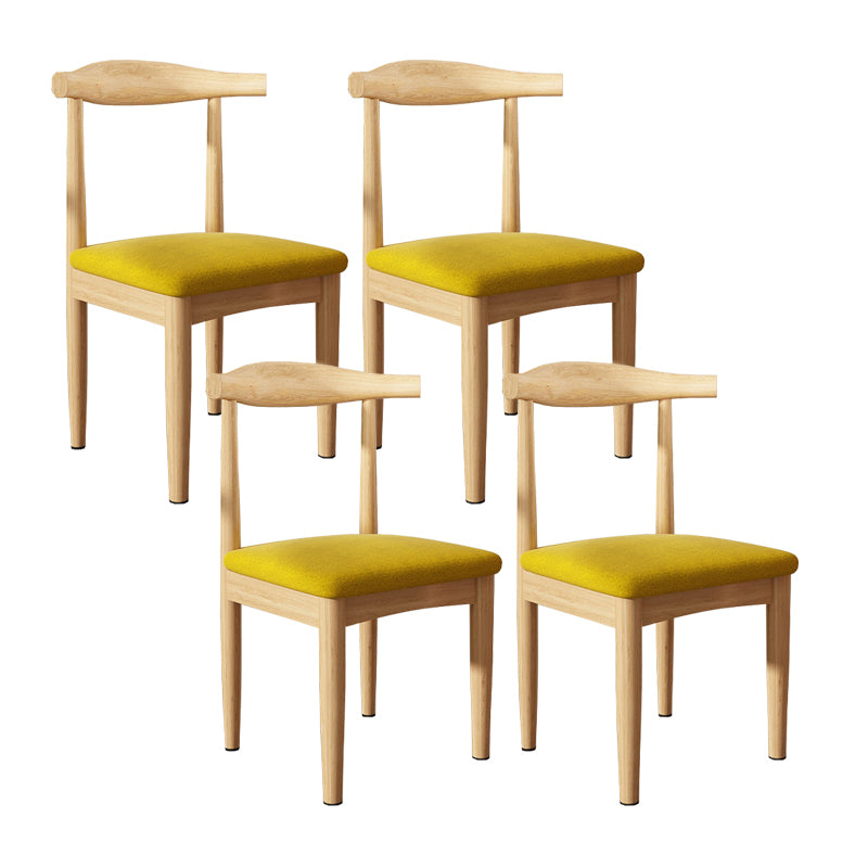 Modern Restaurant Open Back Side Chair Matte Finish Upholstered Dining Chair