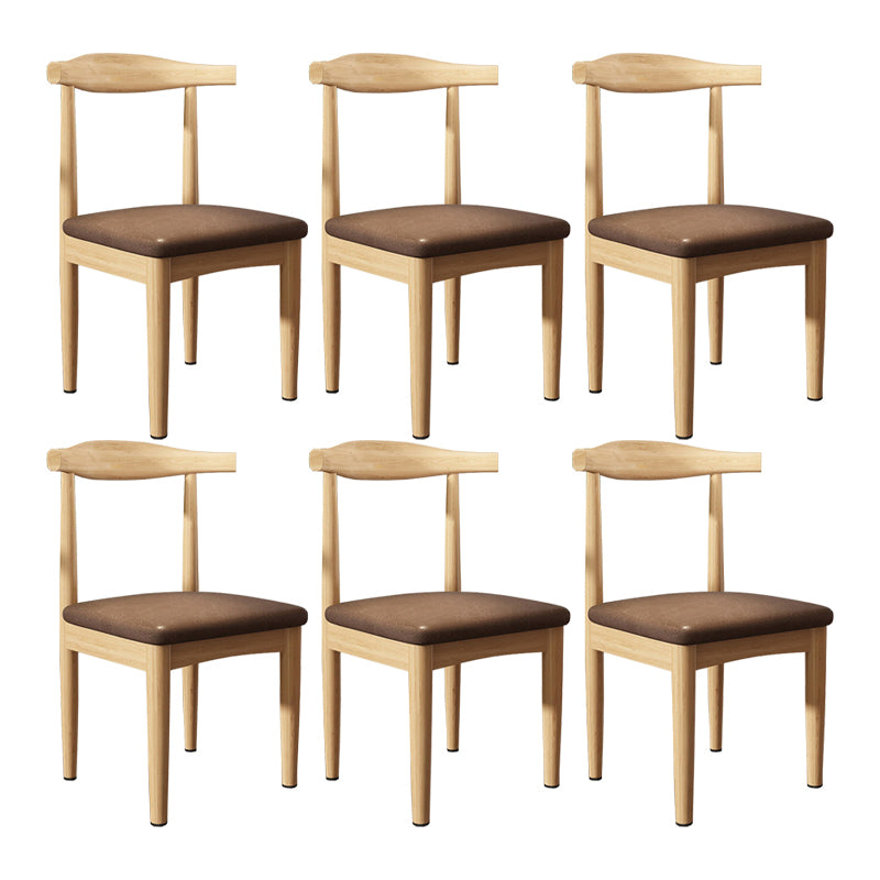 Modern Restaurant Open Back Side Chair Matte Finish Upholstered Dining Chair