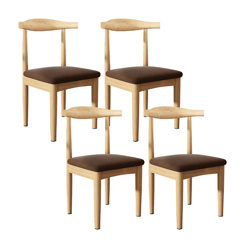 Modern Restaurant Open Back Side Chair Matte Finish Upholstered Dining Chair