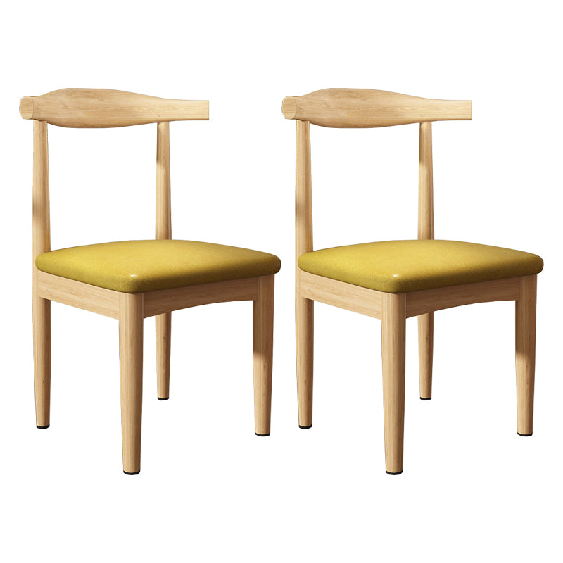 Modern Restaurant Open Back Side Chair Matte Finish Upholstered Dining Chair