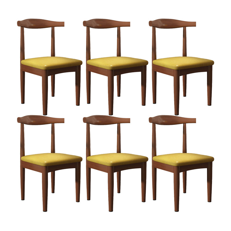 Modern Restaurant Open Back Side Chair Matte Finish Upholstered Dining Chair