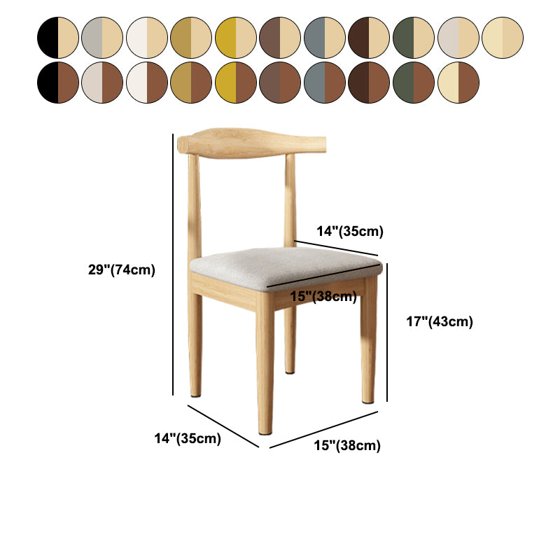Modern Restaurant Open Back Side Chair Matte Finish Upholstered Dining Chair