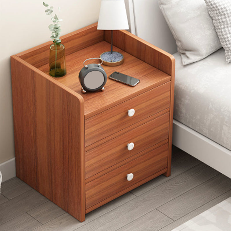 Wooden Nightstand with 12" Wide Night Table with Drawers and Shelf