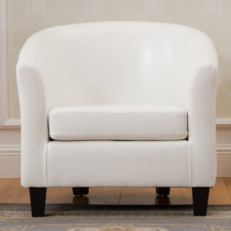 Faux Leather Accent Chair 28.34" L x 28.34" W x 25.59" H Barrel Chair
