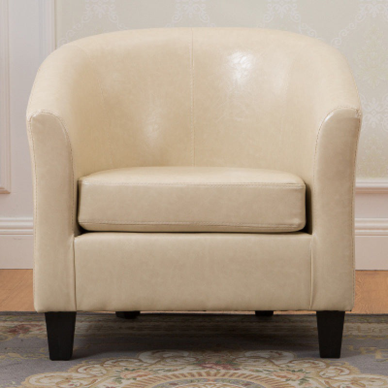 Faux Leather Accent Chair 28.34" L x 28.34" W x 25.59" H Barrel Chair