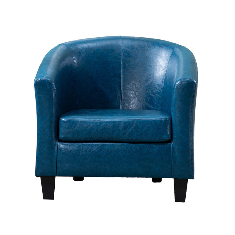 Faux Leather Accent Chair 28.34" L x 28.34" W x 25.59" H Barrel Chair