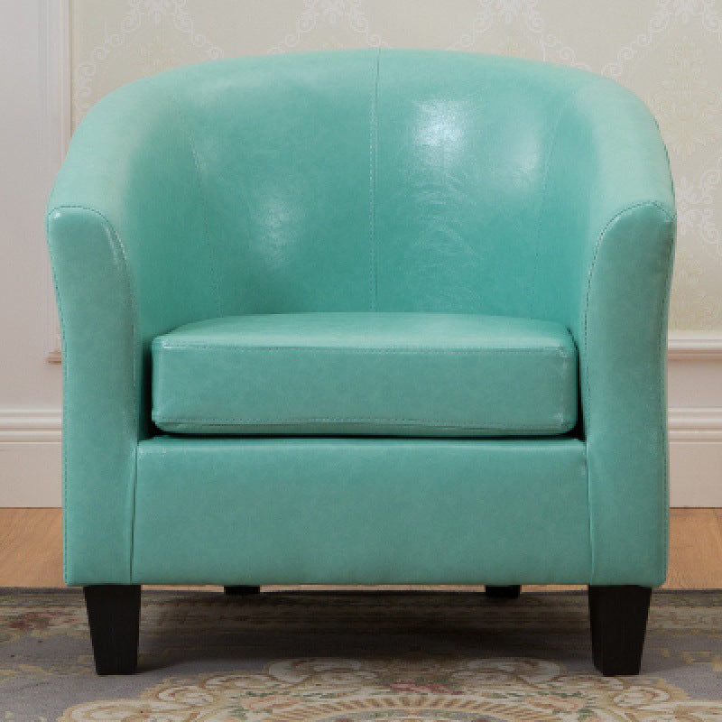 Faux Leather Accent Chair 28.34" L x 28.34" W x 25.59" H Barrel Chair