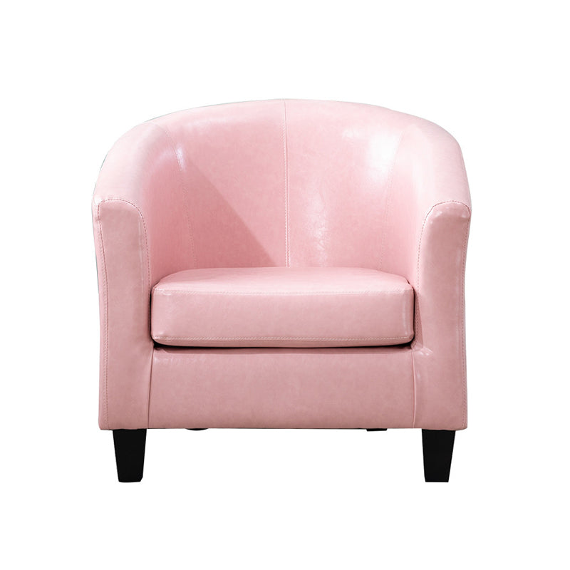 Faux Leather Accent Chair 28.34" L x 28.34" W x 25.59" H Barrel Chair
