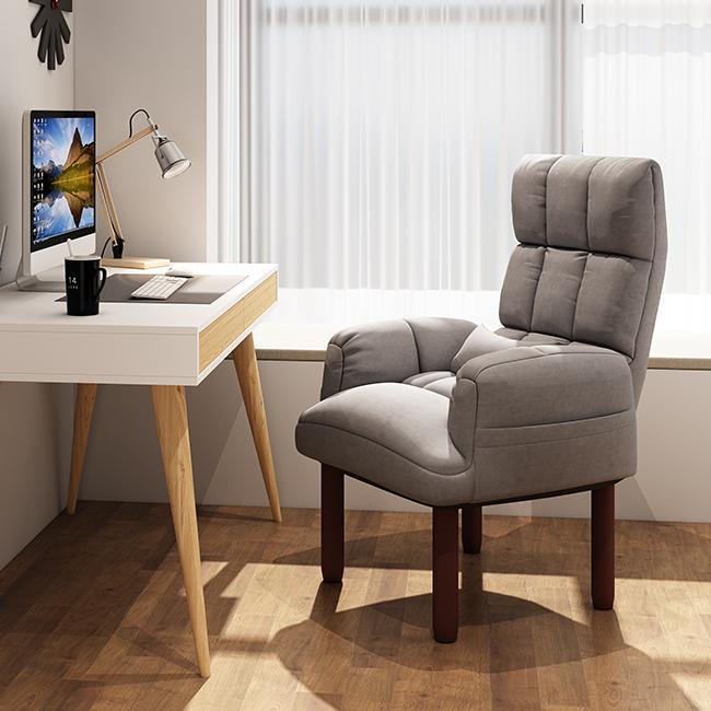 Fabric Convertible Chair Modern Biscuit Back Chair for Bedroom