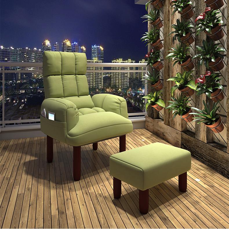 Fabric Convertible Chair Modern Biscuit Back Chair for Bedroom