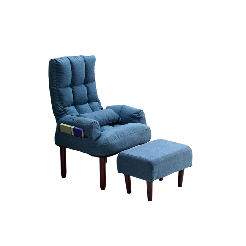 Fabric Convertible Chair Modern Biscuit Back Chair for Bedroom