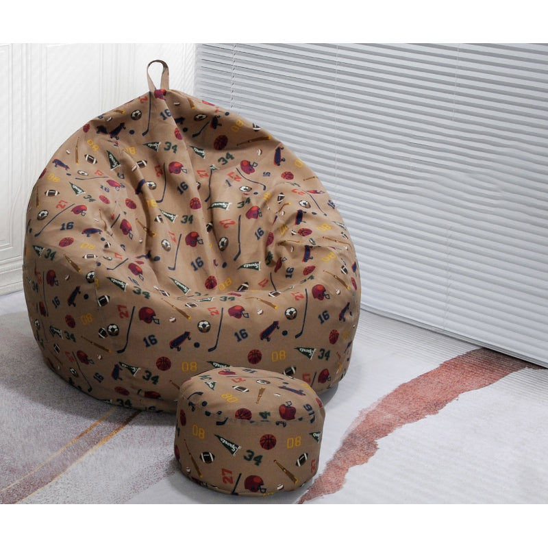 Linen Barrel Accent Chair Armless Round Chair with Ottomans for Living Room