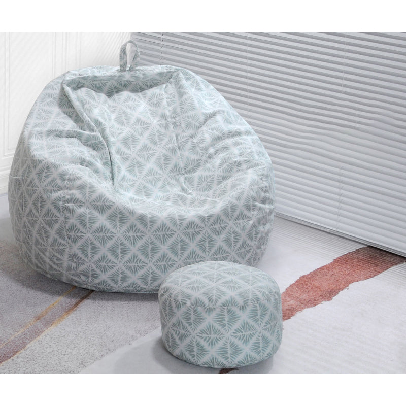 Linen Barrel Accent Chair Armless Round Chair with Ottomans for Living Room