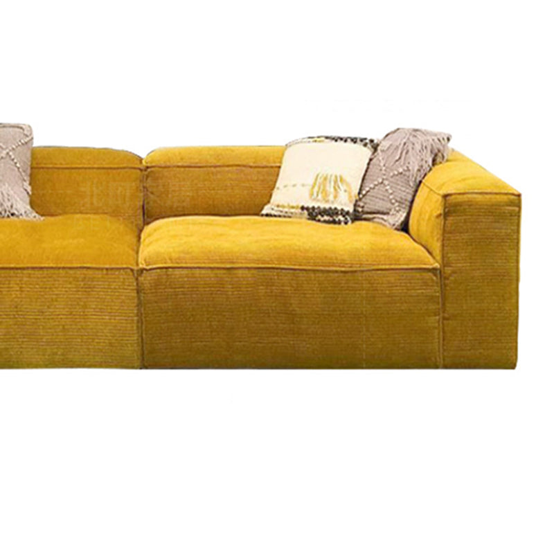 Velvet Tuxedo Arm Standard SofaStain Resistant Contemporary Sofa for Living Room