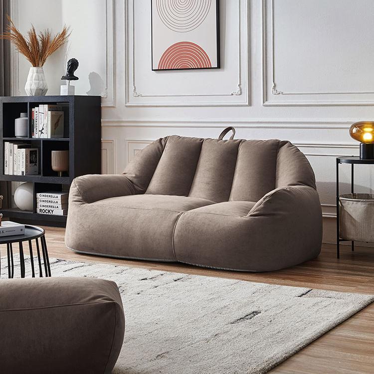 Modern Microsuede Curved Flared Arm Sofa 27.55" W for Living Room