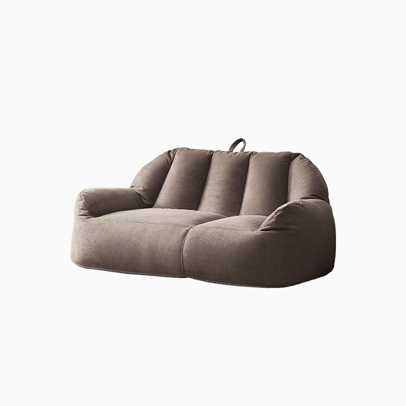 Modern Microsuede Curved Flared Arm Sofa 27.55" W for Living Room