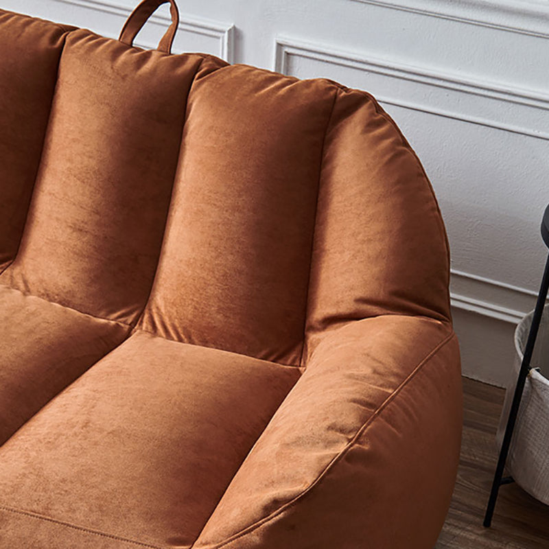 Modern Microsuede Curved Flared Arm Sofa 27.55" W for Living Room