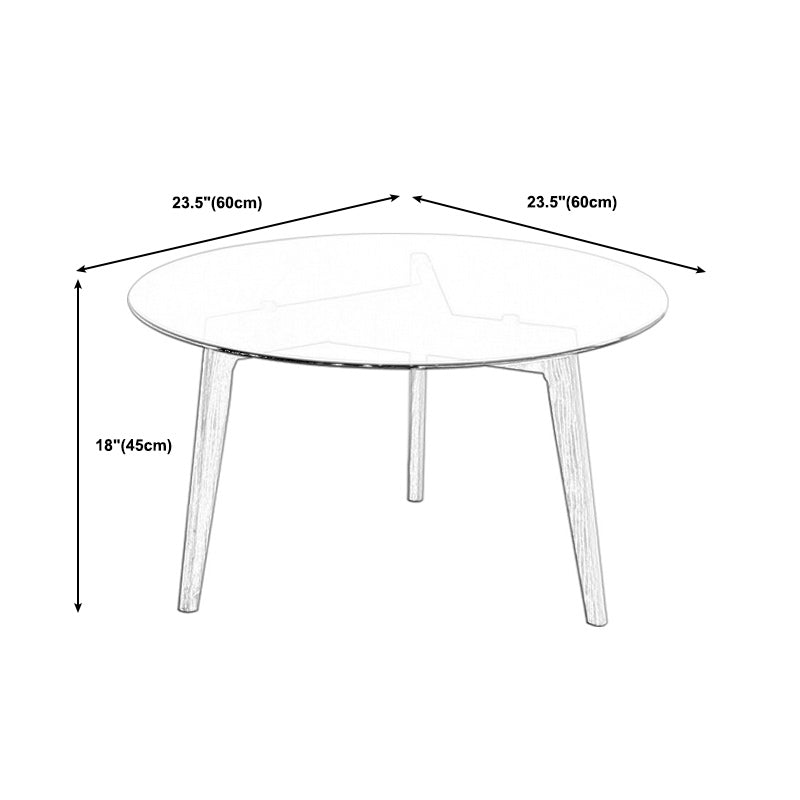 Round Clear Glass Coffee Table Nordic 3 Legs Coffee Cocktail Table