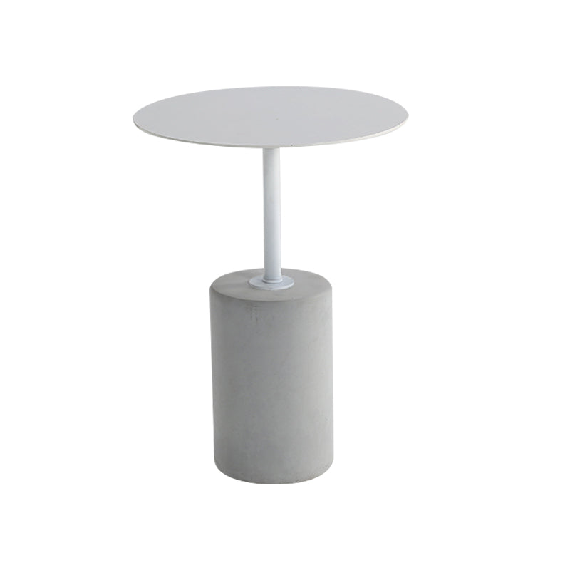 Iron End Table 15.7" Long Mid-Century Round Side Table in Grey
