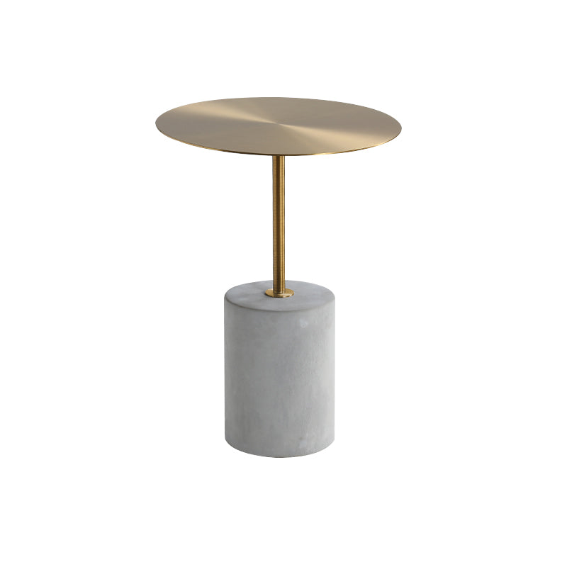Iron End Table 15.7" Long Mid-Century Round Side Table in Grey